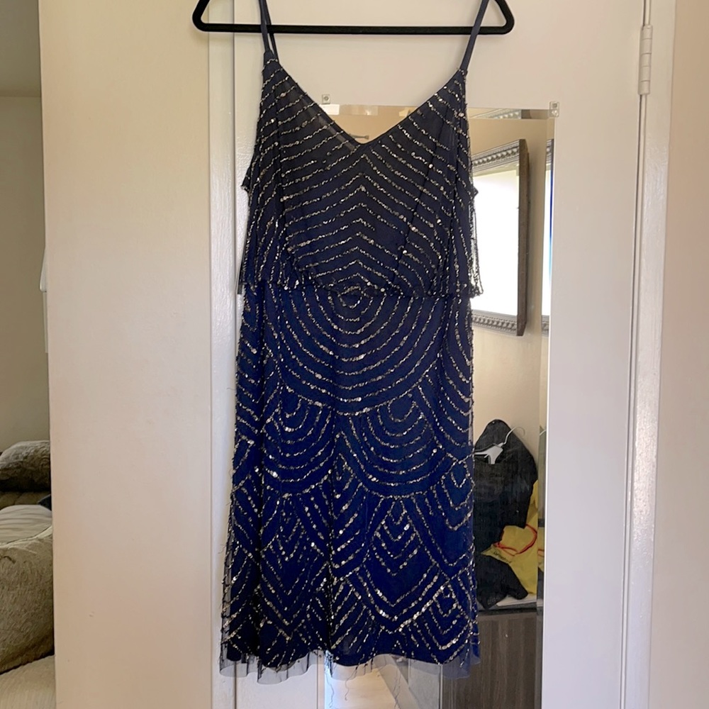 Never worn Adrianna Papell sparkly midnight blue dress size 16
